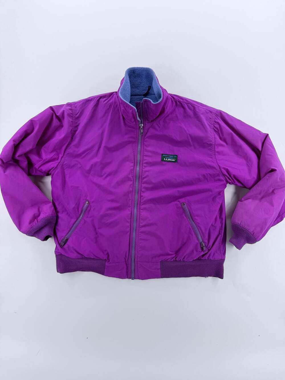 Vtg L.L.Bean Warm-up Jacket Purple Thinsulate Lined Medium Made in USA